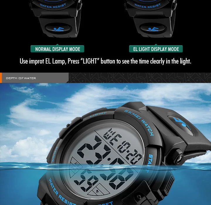 SKMEI Kids Watch Digital LED Waterproof Watch.