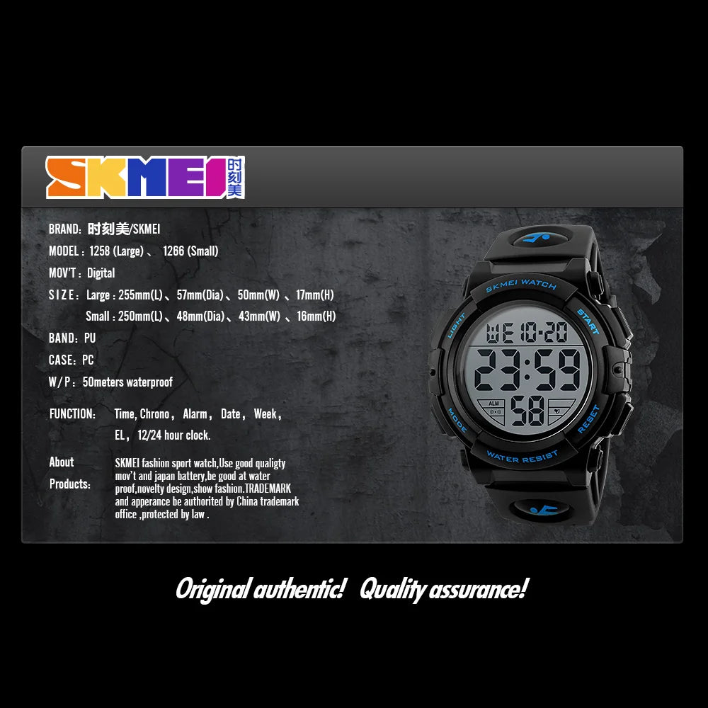 SKMEI Kids Watch Digital LED Waterproof Watch.