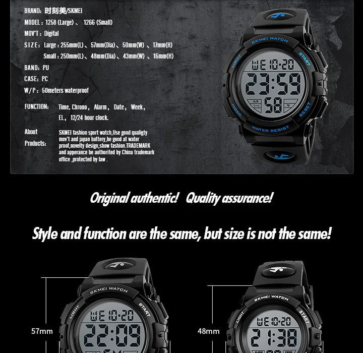 SKMEI Kids Watch Digital LED Waterproof Watch.