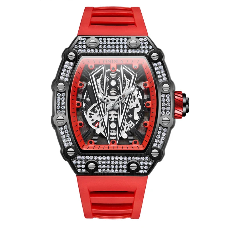 New Diamond Fashion Men Watch ONOLA  Top Luxury Man Watches Quartz Sports