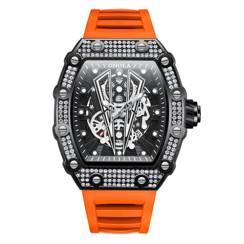 New Diamond Fashion Men Watch ONOLA  Top Luxury Man Watches Quartz Sports