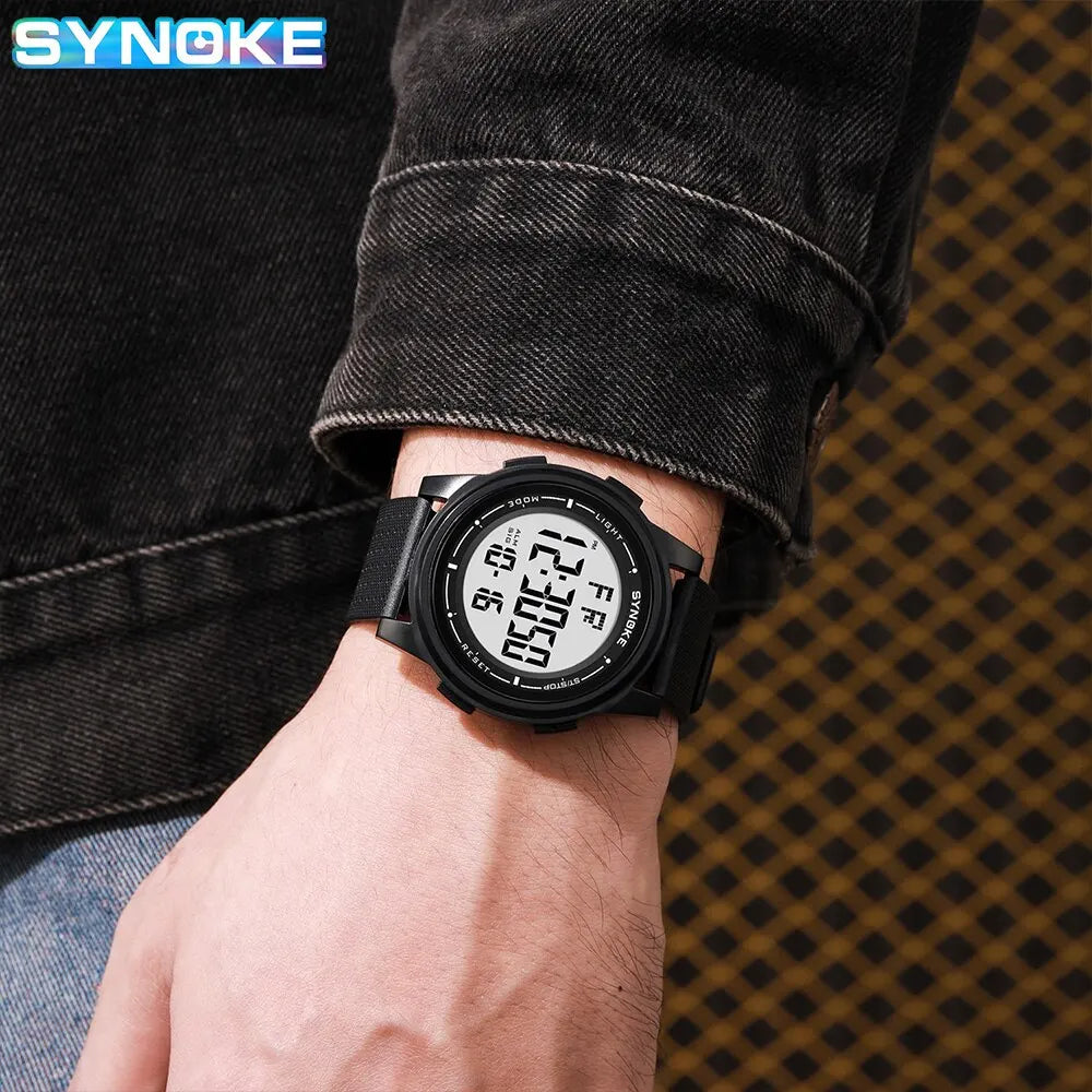 SYNOKE Men's Watch, Waterproof, Large LED Display.