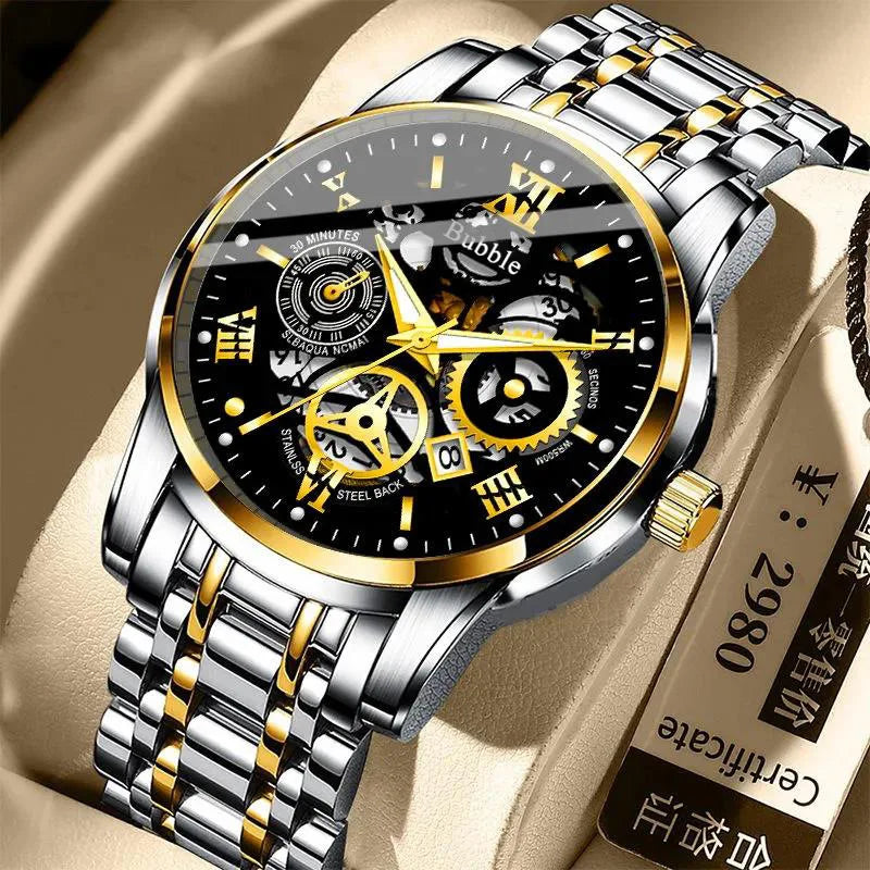 Men's Light Luxury Watch Brand Quartz Hollow Large