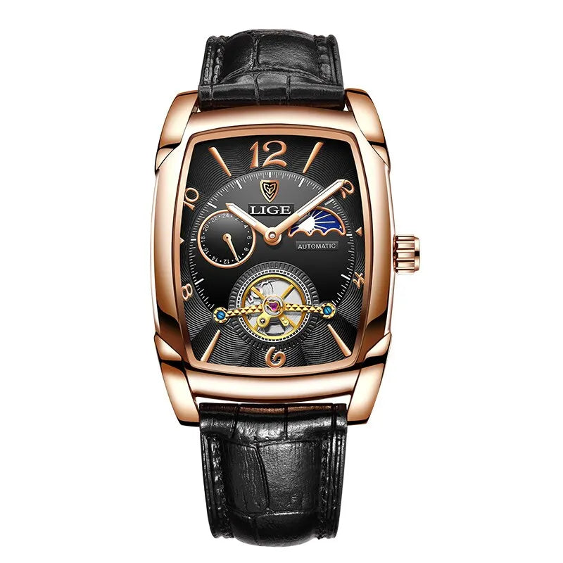 2024 LIGE New Men Watch Automatic Mechanical Watch for Men Business