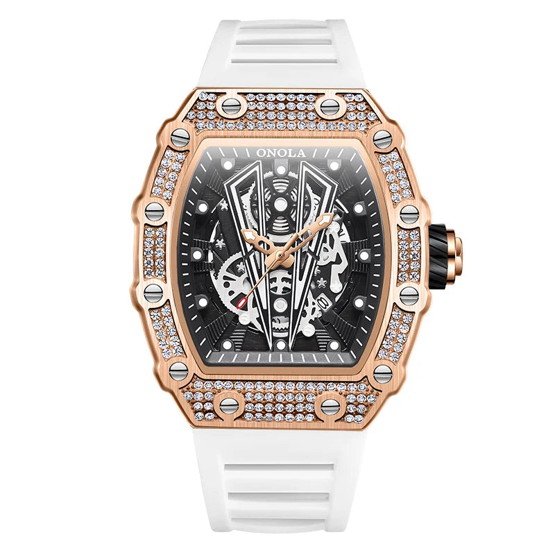 New Diamond Fashion Men Watch ONOLA  Top Luxury Man Watches Quartz Sports