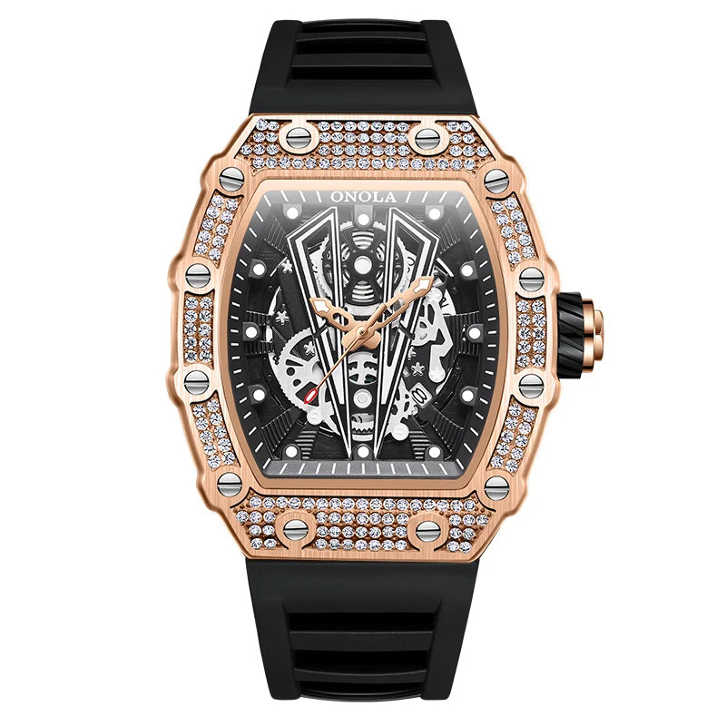 New Diamond Fashion Men Watch ONOLA  Top Luxury Man Watches Quartz Sports