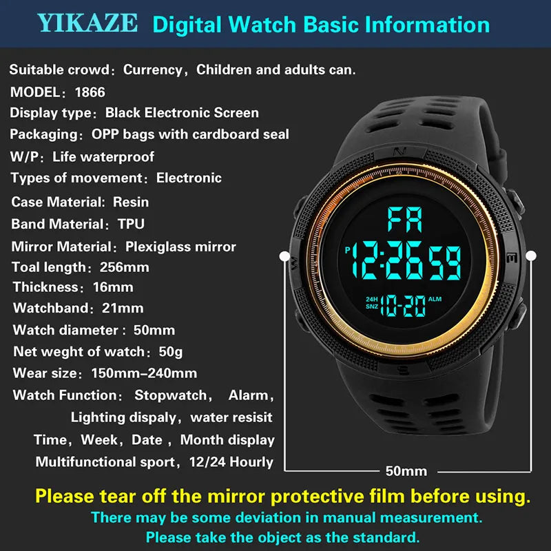 Men's Digital Watch Military Sports Waterproof