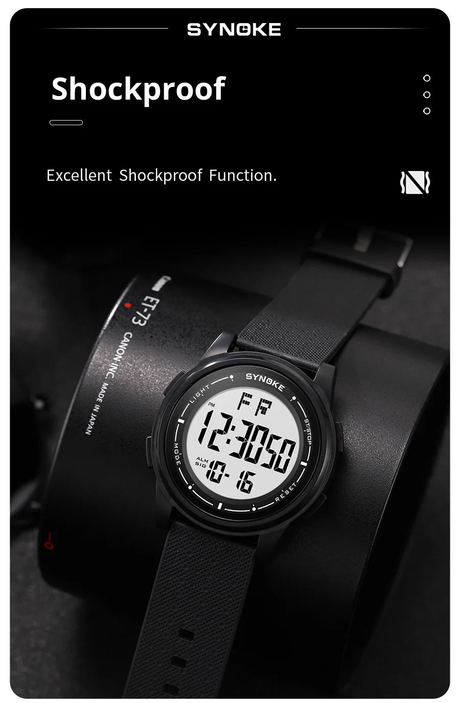 SYNOKE Men's Watch, Waterproof, Large LED Display.