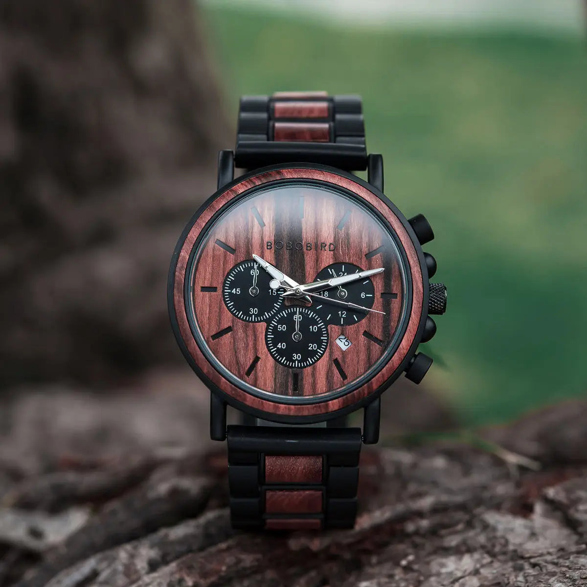 BOBO BIRD Wooden Men Watches Relogio Masculino Top Brand Luxury Stylish Chronograph Military Watch Personalized Gift