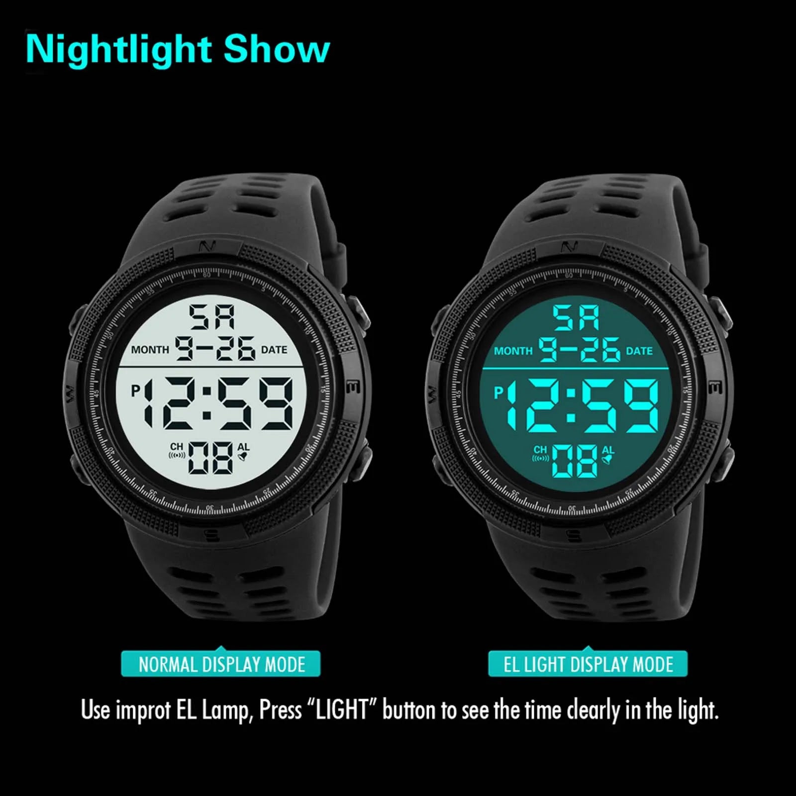 Men's Digital Watch Military Sports Waterproof