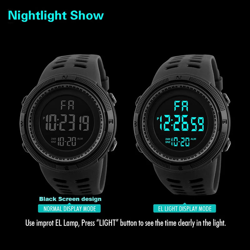 Men's Digital Watch Military Sports Waterproof