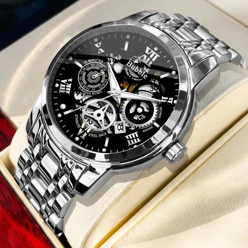 Men's Light Luxury Watch Brand Quartz Hollow Large