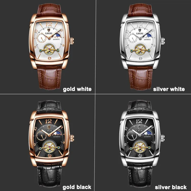 2024 LIGE New Men Watch Automatic Mechanical Watch for Men Business