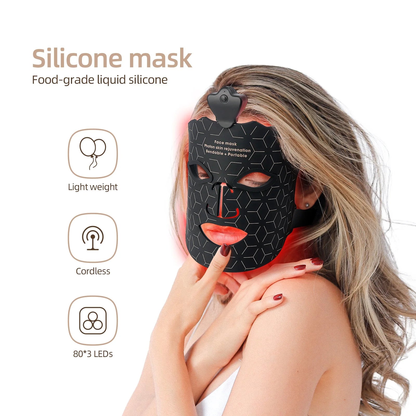 7 Colors LED Face Mask Red Light Therapy Silicone Anti Aging Advanced Photon Mask