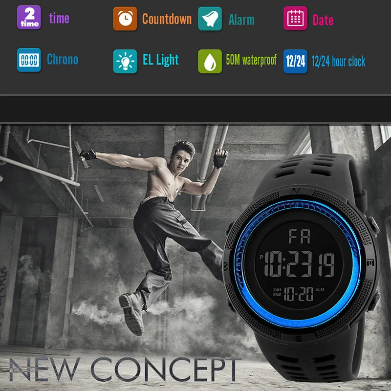 Men's Digital Watch Military Sports Waterproof