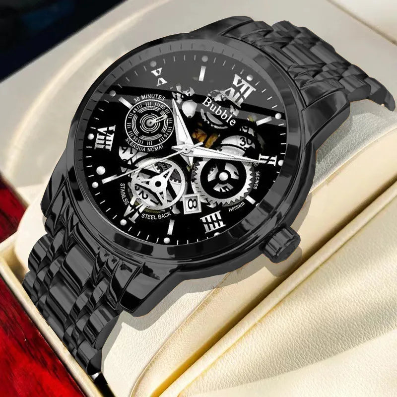 Men's Light Luxury Watch Brand Quartz Hollow Large