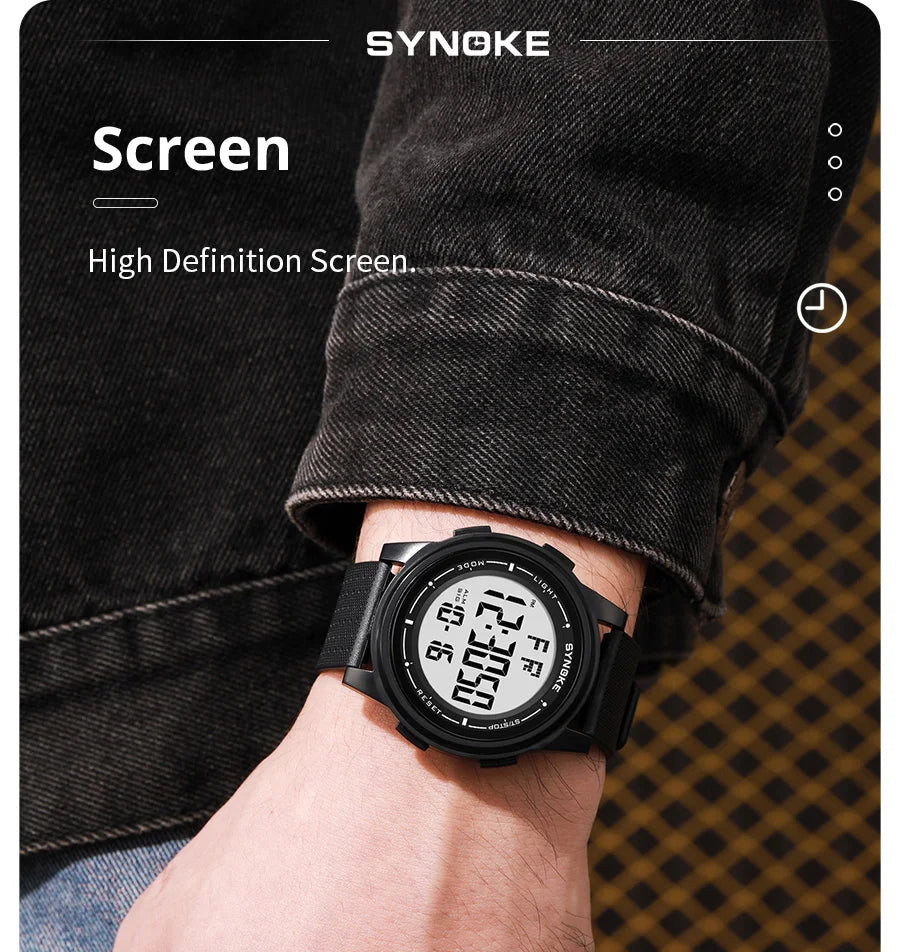 SYNOKE Men's Watch, Waterproof, Large LED Display.