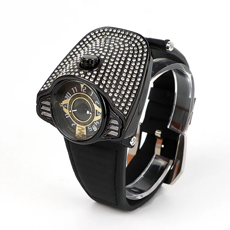 UTHAI Full Sky Star Personaliz Men Watch Sports Trend Diamond Light Luxury